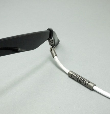 VONERNST Leder Brillenband weiß mit Label